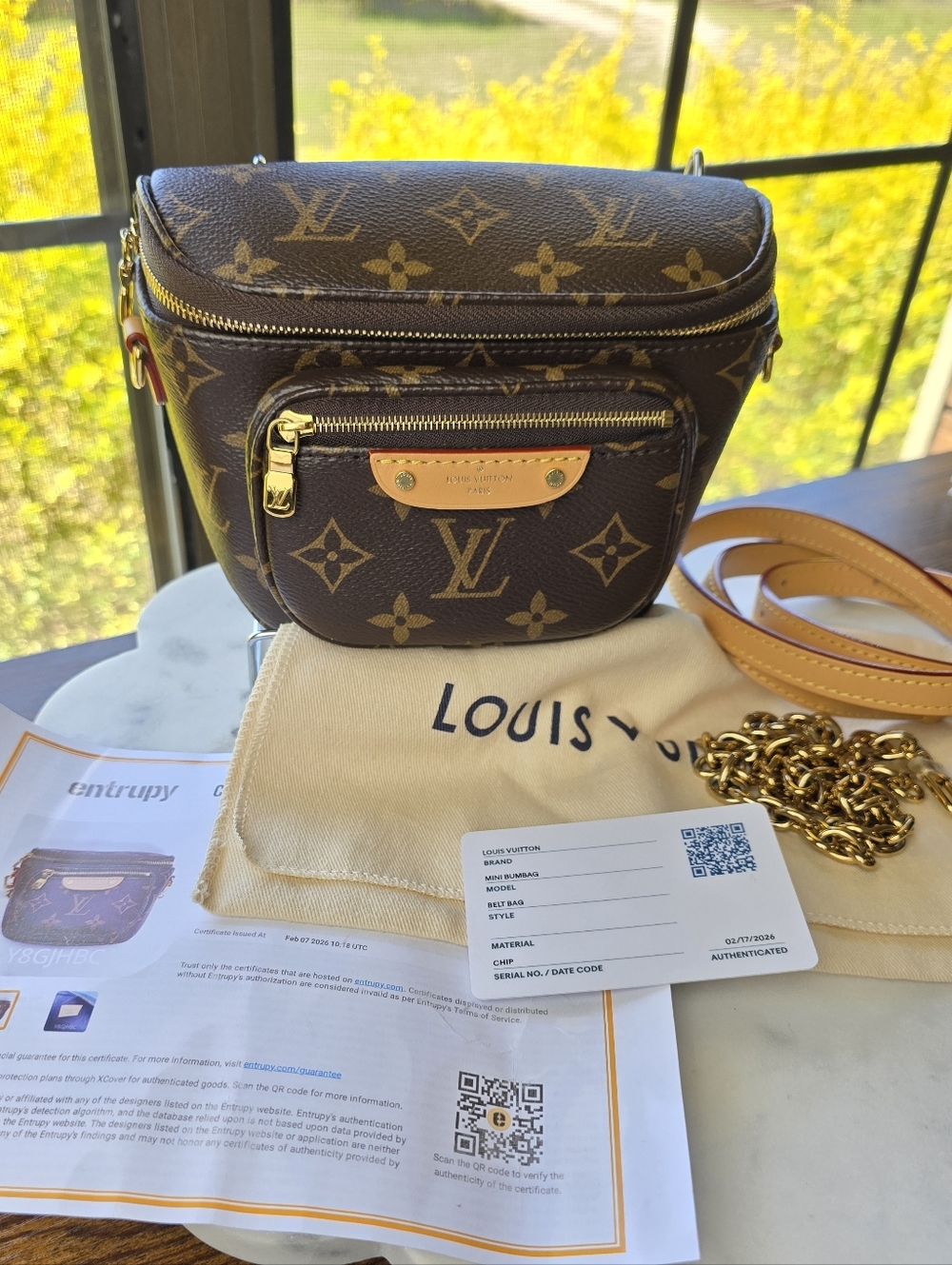 Louis Vuitton Monogram Mini Bumbag Chain Crossbody Bag - Picture 11 of 11